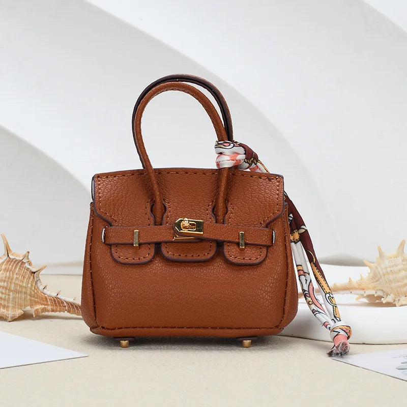 Mini Handbag Bag Charm (Brown)