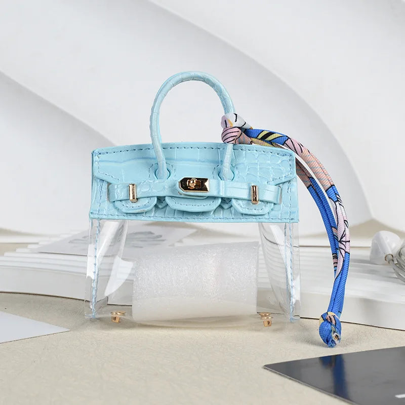 Clear Mini Handbag Bag Charm (Blue)