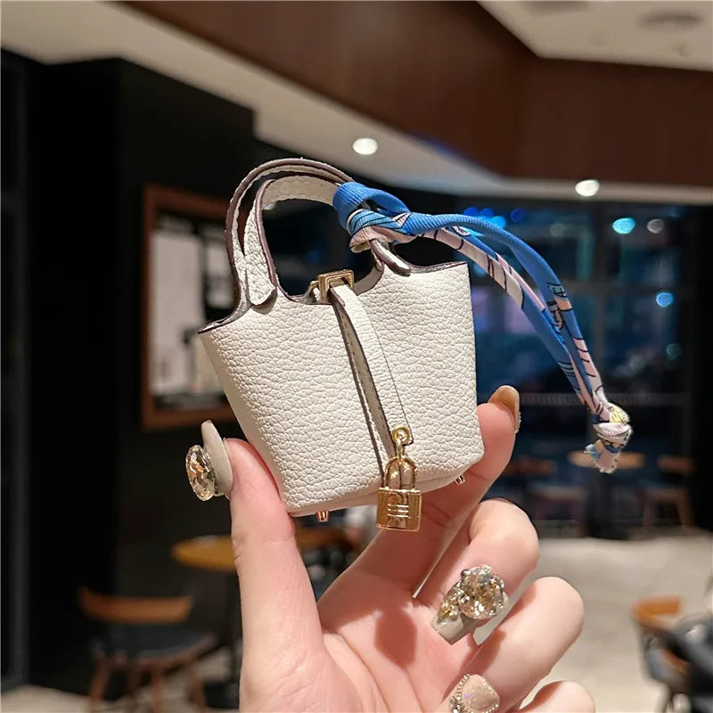 Mini Handbag Bag Charm (White)